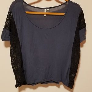 Frenchi Nordstrom blue rayon shirt size S/M